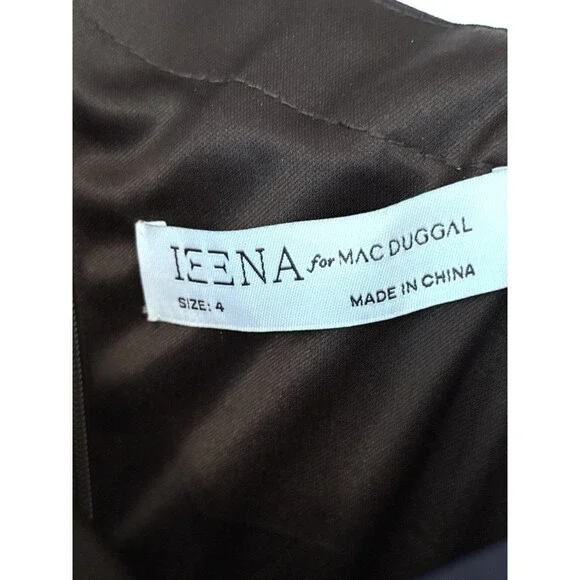 Ieena for Mac Duggal Dress 26541 Womens 4 One Shoulder Black Gold Layered Gown - Picture 6 of 8